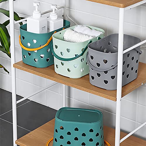 Anyoifax Portable Shower Caddy Tote Plastic Storage Basket with Handle Box Organizer Bin for Bathroom, Pantry, Kitchen, College Dorm, Garage - Green - color: Green, size: 1 Pack
