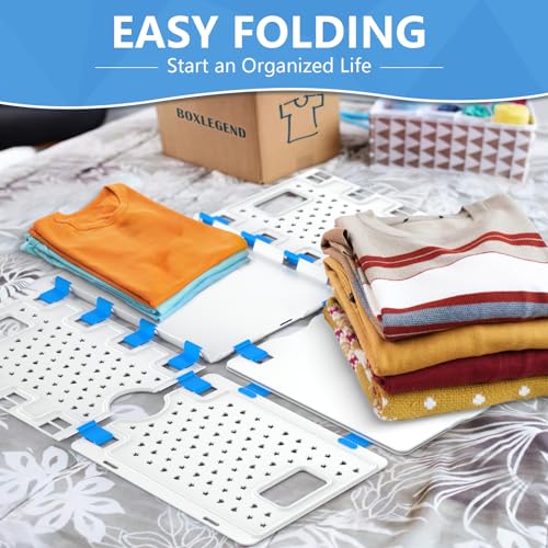 BoxLegend Shirt Folder Board Enlarged Version,Tshirt Organizer for Easy Use ,Laundry Folding Board for Sweaters, Hoodies, and thick Clothing - color: White