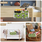 Bedside Caddy Hanging Bunk Bed Caddy Bed Organizer Hanging Pocket with 2 Hooks Bedside Storage Organizer Pocket Bag Holder Deep Green Soccer Balls Dots - color: Deep Green Soccer Balls Dots