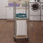Household Essentials Laundry Hamper Storage Cart, Ashwood - style: Single Center