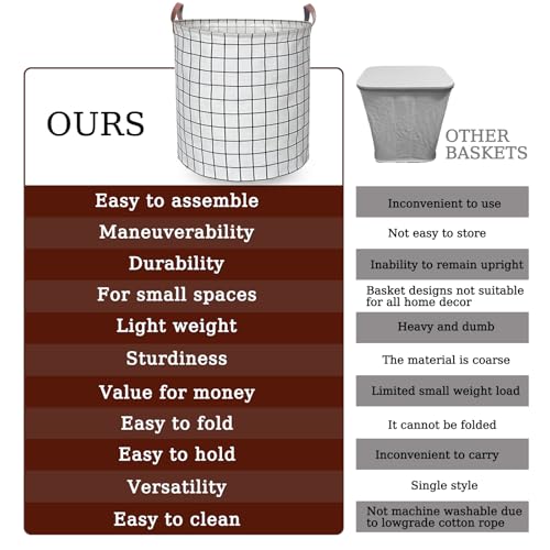 Waterproof Laundry Hamper Collapsible Laundry Basket Leather Handle Laundry Bag Large Clothes Storage Toy Organization for Bathroom Bedroom Laundryroom College Dorms (Laundry Basket-003) - color: Laundry Basket-003