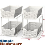 Simple Houseware Cabinet 2 Tier Perforated Basket Drawer, White - 2 Pack - color: White, size: 2-Pack