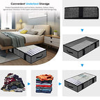 Onlyeasy Underbed Fabric Storage Bags Organizer with 4 Handles, 2 Zippers and Large Clear Window, for Clothes, Blankets, Bedding, Foldable with Sturdy Structure, 2 Pack, Linen-like Black, MXAUBBSS2P - color: Upgraded Firm Side Wall - Linen Like Black