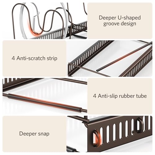 ORDORA Pots and Pans Organizer under Cabinet with Pan Holder: Expandable 11.8"-22.8" Kitchen Cabinet Organizer Rack, 12 Adjustable Dividers Storage for Cookie Sheets, Cutting Boards & Lid, Bronze - color: Bronze, size: 12 Dividers