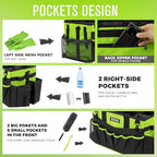 SCAVATA Wearable Cleaning Caddy Bag, Cleaning Caddy Supplies Organizer with Handle & Shoulder Straps for Housekeepers, Under Sink & Car Cleaning Tool Organizers with 4 Foldable Divider (NeonGreen) - color: NeonGreen