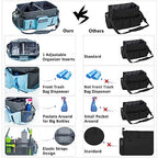 Large Cleaning Supplies Organizer-Cleaning Caddy Organizer With Handles & Shoulder Strap-Cleaning Bags for Cleaning Suppliers-Housekeepers Wearable Cleaning Tote Upgraded - color: Grey-Blue