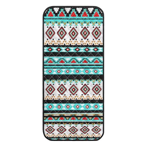 Blue Aztec Tribal Geometry Print Armrest Cover for Sofa Control Holder Sofa Armrest Organizer for Magazine, Tablet, Phone, iPad Chair Arm Covers 44x20 inch Couch Cover - color: Blue Aztec Tribal Geometry