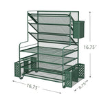 Simple Trending 7 Tier Desk File Organizer, Letter Tray Paper Organizer with Pen Holder and Metal Hanging Basket, Green - color: Pen Holder Green