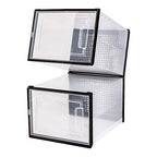 OnDisplay Clik Stackable Interlocking Shoe Box System (Medium Clear/Black, Set of 2) - color: Medium Clear/Black, size: Set of 2