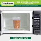Freshware Food Storage Containers [24 Set] 32 oz Plastic Deli Containers with Lids, Slime, Soup, Meal Prep Containers, BPA Free, Stackable, Leakproof, Dishwasher and Freezer Safe, Translucent - size: 32 oz [24 Sets]