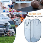 Upgraded 100L Extra Large Collapsible Laundry Baskets, 2 Pack XL Mesh Pop Up Laundry Hamper with Handles, Portable Travel Laundry Basket, Foldable Hamper. Grey. 2V - color: Grey, size: 2-Pack Vertical