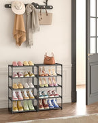 Autonomier 5-Tier Extra Small Shoe Rack (16.3" Wide), Narrow Space-Saving Organizer for Small Spaces, Non-Woven Fabric Lightweight Shoe Shelves, for Closet, Front Door, Entryway, Kids/Toddler/Adults - size: 5-Tier