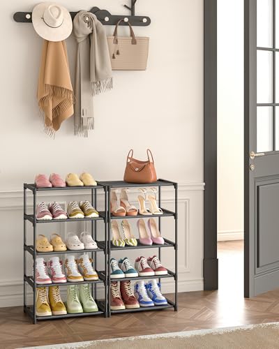 Autonomier 5-Tier Extra Small Shoe Rack (16.3" Wide), Narrow Space-Saving Organizer for Small Spaces, Non-Woven Fabric Lightweight Shoe Shelves, for Closet, Front Door, Entryway, Kids/Toddler/Adults - size: 5-Tier