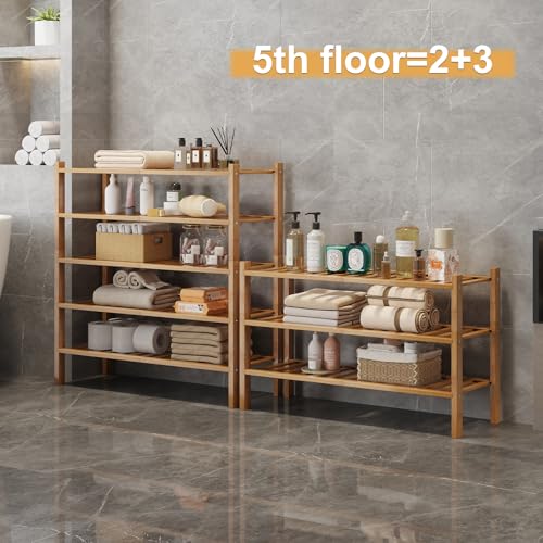 Bamboo Shoe Rack Organizer for Closet and Entryway - Space-Saving Shoe Stand with Narrow Design - Versatile Shoe Holder for Door or Closet Shelf,Garage Bedroom can Freely Stack DIY Small Shoe Racks - color: Natural Color, size: 2-Tier