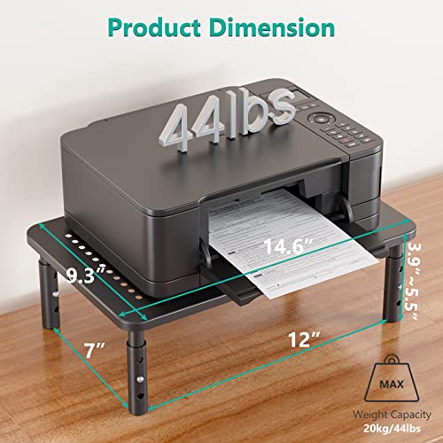 WALI Computer Monitor Stand for Desk, Adjustable Laptop Riser, Desk Monitor Stand Underneath Storage for Office, Home, School Supplies (STT003), 1 Pack, Black - color: Black, size: Basic