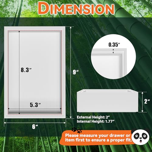 Lixple Bamboo Drawer Organizer, Cutlery Silverware Organizer for Kitchen Drawer, Stackable Utensil Organizer, 2 Pcs Flatware Organizer, Wooden Storage Box Tray (White, 9 X 6 X 2 Inch) - color: White, size: 9 x 6 x 2 Inch