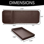 NEATOPA Couch Remote Caddy Control Holder Sofa Organizer with Detachable Wooden Snack Tray for Recliner Mattresses Chair Armrests with 4 Slots - 1 Large Pockets and 3 Small Pockets (Brown) - color: Brown