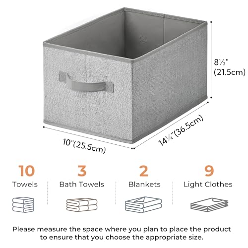 GRANNY SAYS Storage Baskets for Shelves, Closet Storage Bins with Handles, Fabric Organizers and Storage Bins, Storage Boxes for Clothes, Gray, Medium, 3-Pack - color: Ash Gray, size: Medium