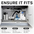 Simple Houseware Under Sink 2-Tier Heavy Duty Expandable Rack Organizer, Adjustable Width 15.75–25 Inches with 4 Shelf Height Levels, Silver - color: Silver