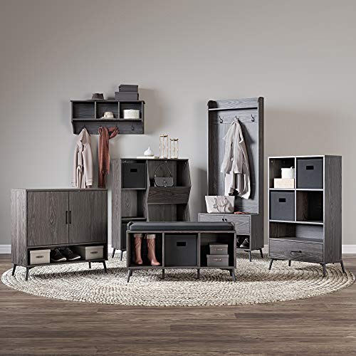 RiverRidge Folding Storage Bins with Handles Black Cube Storage Organizer for Closet, Bedroom & Playroom - Closet Organizers and Storage Set of 4 - color: 4 Black 10in H Bins