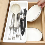 2 Pack Deep Drawer Organizer Bins, Sliding Drawer Organizer Bin Expandable and Adjustable Tray for Kitchen Utensils, BBQ Tools, Towels, Durable Plastic Sliding for Easy Storage(17.4-27.6") - size: 17.4-27.6"