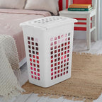 Sterilite Rectangular LiftTop Laundry Hamper with Lid, Handles to Easily Carry Clothes Between the Laundry Room and Bedroom, Plastic, White, 12-Pack - size: 12 Pack