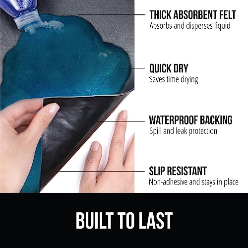 GORILLA GRIP LeakGuard Non-Adhesive Under Sink Mat for Kitchen Cabinet, 24x40, Waterproof Quick Dry Shelf Liner, Durable Absorbent Felt Mats for Bathroom Sinks, Cabinets, Dresser, Easy Trim, Charcoal - color: Charcoal, size: 24"W x 40"L