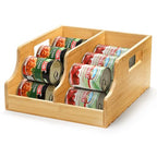 Yesland Bamboo Soda Can Organizers, Can Holder and Drink Dispenser for Kitchen, Countertop, Pantry Organizer Bins for Soda, Pop, Drinks, Beer, Water Bottles, Holds 26-28 Cans