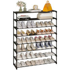 Calmootey 8-Tier Shoe Rack, Tall Large Capacity 40 Pairs Shoes Storage Organizer, Stackable Wide Shoe Shelf for Entryway, Hallway, Black - size: 8-Tier