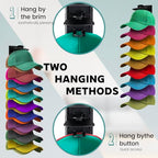 2Pack Upgraded Contour Fit Lock Hat Organizer for Baseball Cap,Hat Rack Strong Adhesive Hat Hangers for Wall Hold Up to 20 Hats,Multi-layer Hat Storage Display for Closet,Door Bedroom-Black - size: 1.3x2.3x16.5in