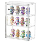 Clear Acrylic Display Case for Figures&Collectibles,3 Tier Lego Labubu Toy Box, Desktop or Storage Bin with 2 Removable Shelves,Figurine Display Shelf,Stackable Display Cabinet for Collectibles-1 Pack - style: 10.6"L x 5.1"W x 14.1"H - 3 Tier - 1 Pack