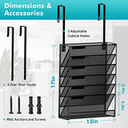 MINDEPOT 7-Tier Wall Hanging File Organizer Cubicle Hanging Organizer Mount File Holder, Mesh Magazine Document Mail Organizer Wall Organizer for Office School Home, Black - size: 7Tier