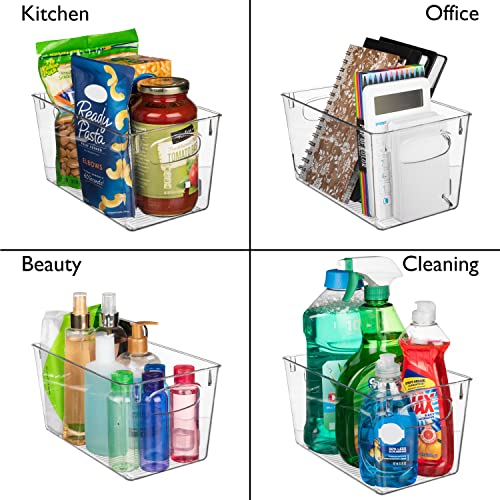ClearSpace Clear Plastic Storage Bins – Perfect Kitchen Organization and Storage or Pantry Storage – Fridge Organizer, Pantry Organization and Clear Storage Bins, Cabinet Organizers - size: 8 Pack
