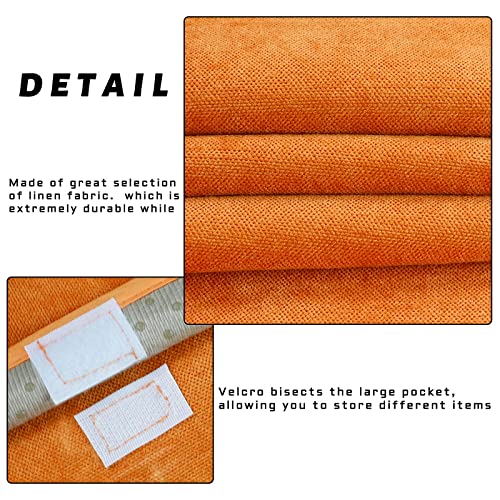 NB Sofa Armrest Organize remote holder bedside caddy organizer with 5 pockets，non-slip couch remote control holder couch armchair caddy accessories (Orange, 35"x12.4") - color: Orange, size: 35"x12.4"