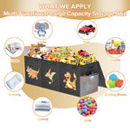 Extra Large Toy Box Chest, Collapsible Sturdy Toy Storage Organizer Boxes Bins Baskets Dinosaur Kids Toy Chest Bin with Lids for Boys Girls Living Room Playroom Bedroom Nursery 41"x14"x16" Black - color: Black－3