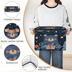 Custom Storage Basket with Name, Personalized Storage Bins with Zipper Lid, Foldable Fabric Storage Box Large capacity with Handle Tree Bear - color: Option 13