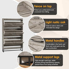 Maupvit Shoe Storage Cabinet with 3 Flip Drawers, Freestanding Organizer with Metal Legs for Entryway, Narrow Shoe Rack Cabinet, Light Rustic Oak - color: Light Rustic Oak, style: 3-Drawers