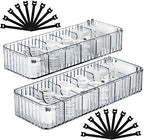 Cable Storage Boxes Organizers 2 Pack,Cord Charger Storage Organizer Box Case with 20pcs Cable Ties,Stackable,Clear