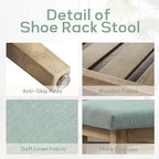 Zihanhome Entryway Shoe Bench with Cushion, End of Bed Bench,Upholstered Bench for Kitchen, Bench with Solid Wood Shelf, Fabric Ottoman Bench for Hallway, Living Room (Teal) - color: Teal