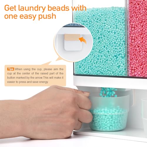 Conworld Laundry Detergent Dispenser, Scent Booster Beads Dispenser for Laundry Room Organization, Suitable for Beads, Stain Remover Powder - color: A-White