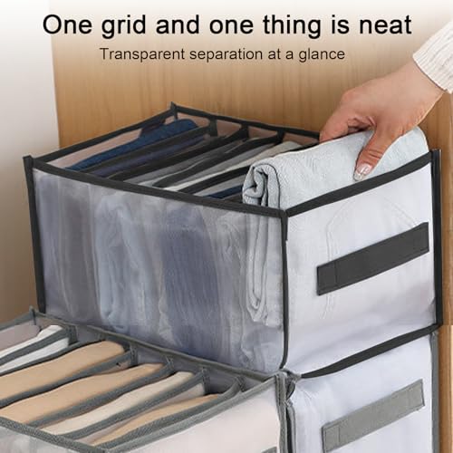 9 Compartment Clothing Organizer for Jeans and Shirts Storage Box with Handles Closet Drawer Solution for Home Use (Black) - color: Black3, size: 5.4X3.1X3.8inch