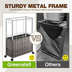 Greenstell Laundry Hamper with Wheels & Handles, 26.4 Gallon (100L) Slim Laundry Basket with 2 Removable Liner Bags & 2 Mesh Bags, Foldable Narrow Clothes Hamper for Bedroom, Bathroom, Closet, Grey - color: Grey, size: 100L (21.7 x 9.8 x 30.7 inches)