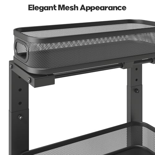 2 Pack 15.7IN-Depth Under Sink Organizer With Smooth Cylindrical Rail,2-Tier Pull Out Multi-Purpose Cabinet Storage for Bathroom&Kitchen,Height Adjustable,Rust-resistant Coating-Black - color: Black, size: 2 Pack-15.7"Dx11"-16.14"H