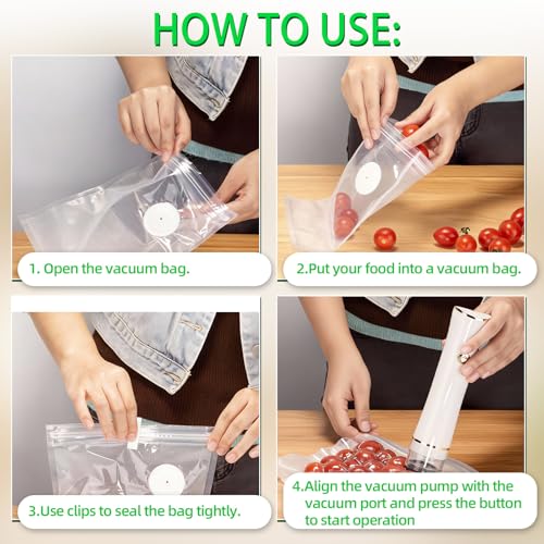 Compact Vacuum Sealer for Food Storage & Preservation,with Reusable Bags, Ultra-long 100-minutes Vacuuming Time,Chef-Preferred 6X Freshness Keep for Home Kitchen RV Travel Seal Meal