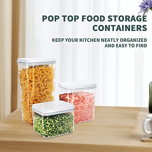 Pop Top Food Storage Containers, Leakproof Pantry Food Storage Containers, Kitchen Storage Containers with Lids Airtight 3-Piece - 3.5Qt/2.1Qt/1.3Qt - color: 3 Pcs Set(1.3qt+2.1qt+3.5qt)