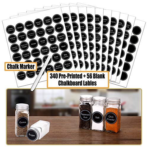 SWOMMOLY Spice Rack Organizer with 36 Empty Square Spice Jars, 396 Spice Labels with Chalk Marker and Funnel Complete Set, for Countertop, Cabinet or Wall Mount,Silver - color: Silver