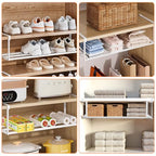2 Pcs Expandable Shoe Rack Organizer for Closet,Adjustable Hanging Shoe Rack & Under Cabinet Shelf Under Shelf Storage for Shoes or Clothing Storage and Organization Save Space