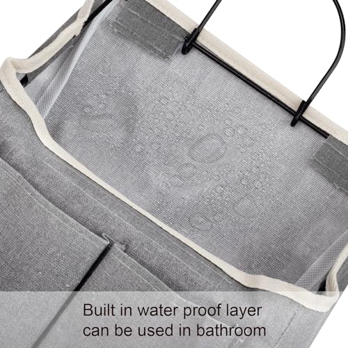 LYroo 2 Pack Wall Hanging Bag Organizer Basket with Pockets for Bathroom Bedroom Kitchen Dorm Room Essentials Rv Storage and Organization (Gray) - color: Grey