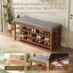SolidWood Entryway Shoe Storage Bench, Flip-Top Soft-Close Lid, Adjustable Shelves, Cushioned Entryway Shoe Rack Organizer,Hallway, Closet, Foyer 39.4'' - size: 39.4"