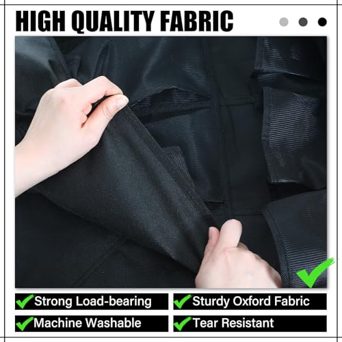 Windyun 2 Pack 40 Over the Door Shoe Organizers Large Mesh Pocket Hanging Shoe Rack for Closet Nonslip Behind Dorm Door Storage Holder Dorm Essentials Back to School Organizer for College(Black) - color: black